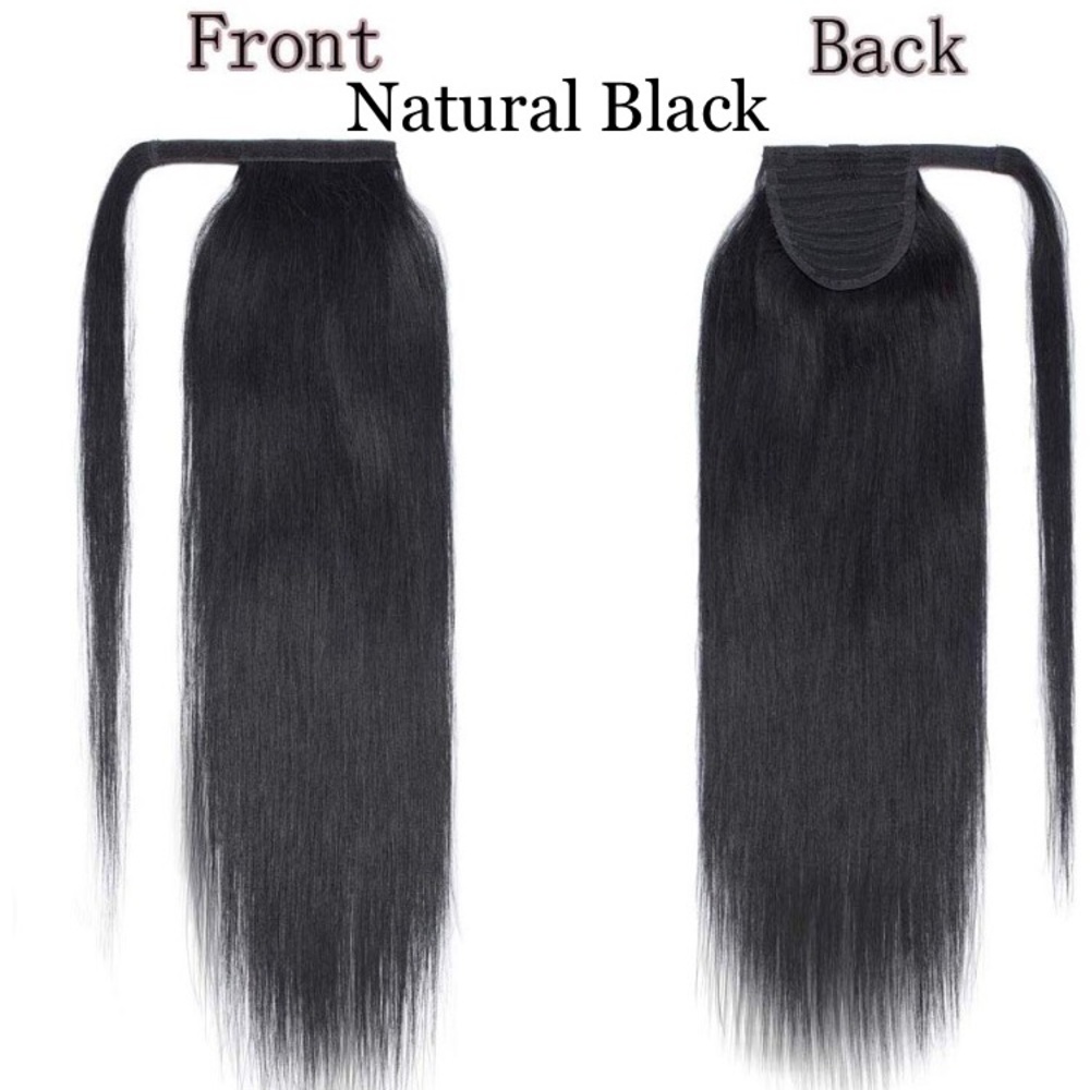 16” Wrap Around Human Hair Ponytail Extensions - Picture 7 of 8